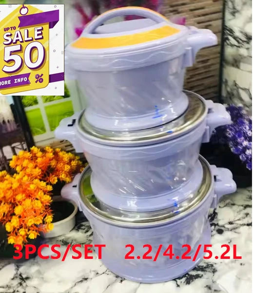 3Pcs/Set  Hot Pot Box Durable and Versatile Plastic Lunchboxes for Food Warmer Fresh Preservation Heat Ramadan Event