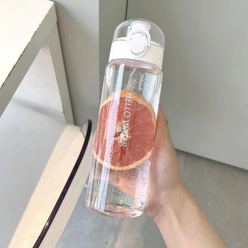 1pc-Summer Sports Water Cup, Large Capacity Portable Plastic Cup, High Temperature Resistant Simple Anti-fall Water Bottle