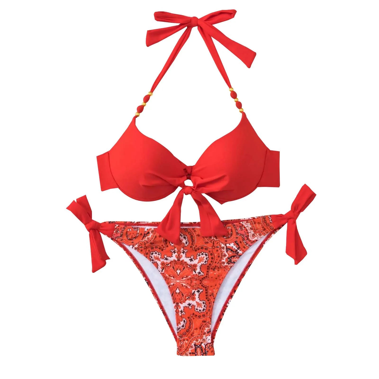 Swimwear For Women 2024 Trendy Women'S Sexy Fashion Bikini Strap Split Swimsuit Trajes De BañO 2024 Mujer