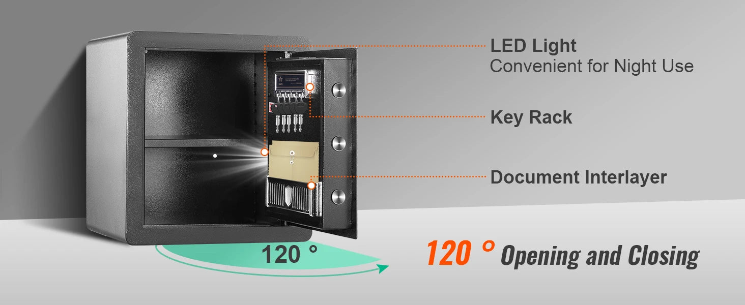 SucceBuy Electric Safe 2.2/1.8 Cubic Feet Fingerprint&Digital Security Cabinet Safe W/ Fire-proof Bag for Cash Jewelry Documents