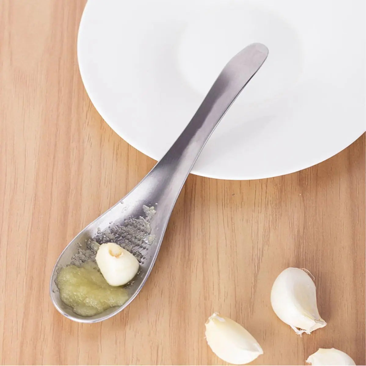 Easy Clean Stainless Steel Grater Spoon, Kitchen Magic Tool, for Mincing Garlic Ginger, No More Mess