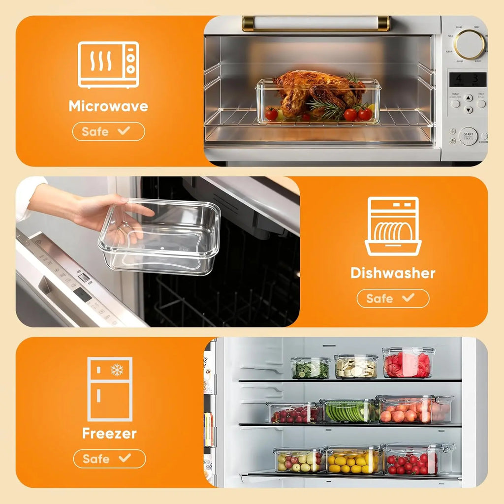 52 Pcs Food Storage Containers with Lids Airtight (26 Containers & 26 Lids) - Leakproof Meal-Prep Container for Kitchen Stora