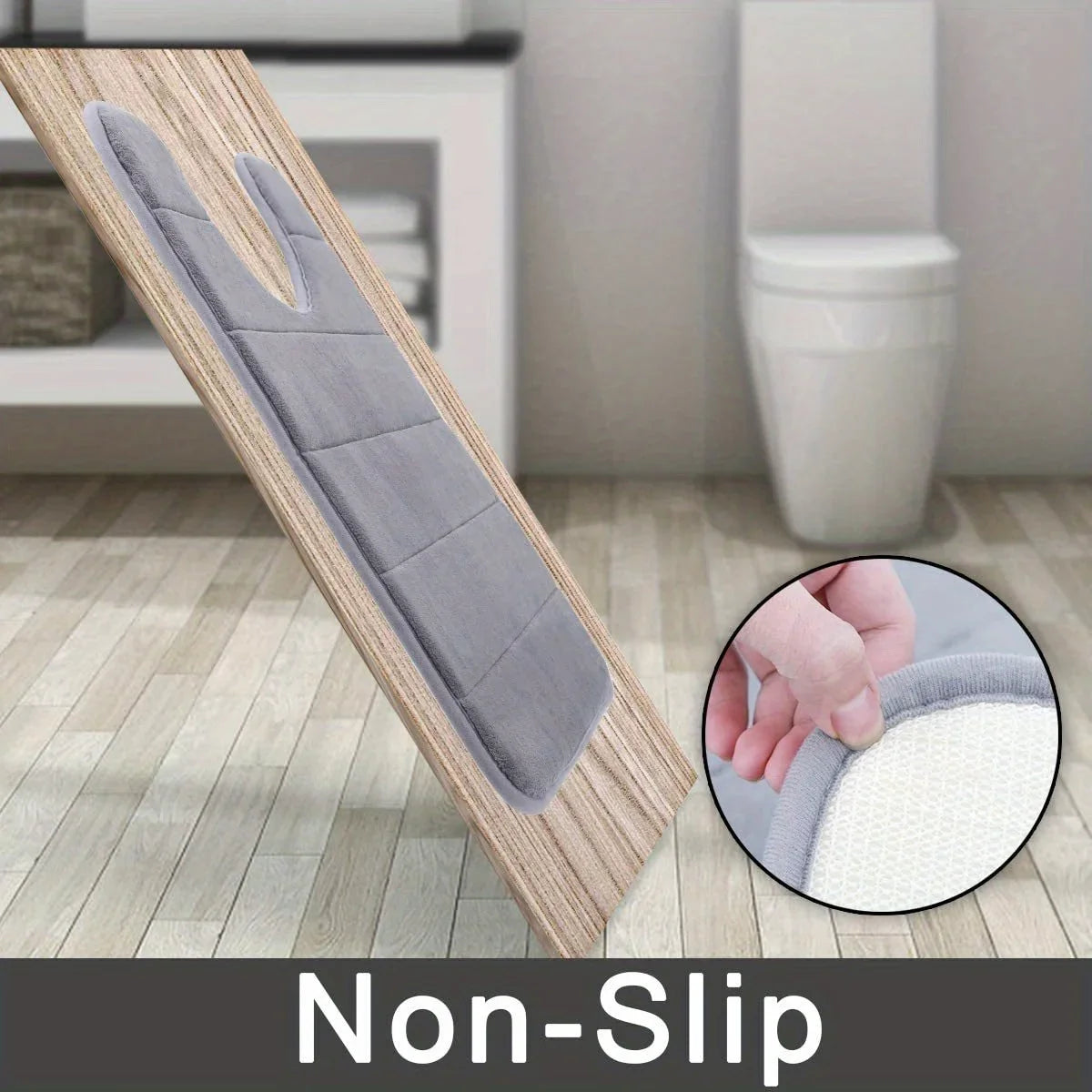 U-shaped toilet mat bathroom mat bathroom carpet bathroom carpet memory foam bath mat anti-skid super absorbent