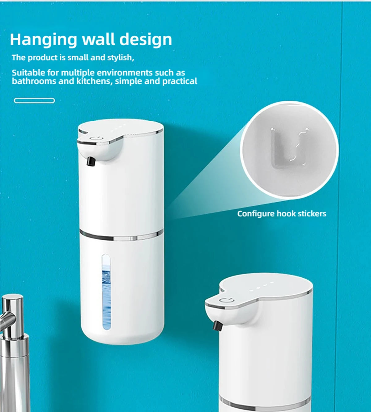 Automatic Soap Dispenser1200mAH IPX5 Waterprrof Smart Dispenser Touchless TypC USB Rechargeable Electric Hand Soap Dispenser
