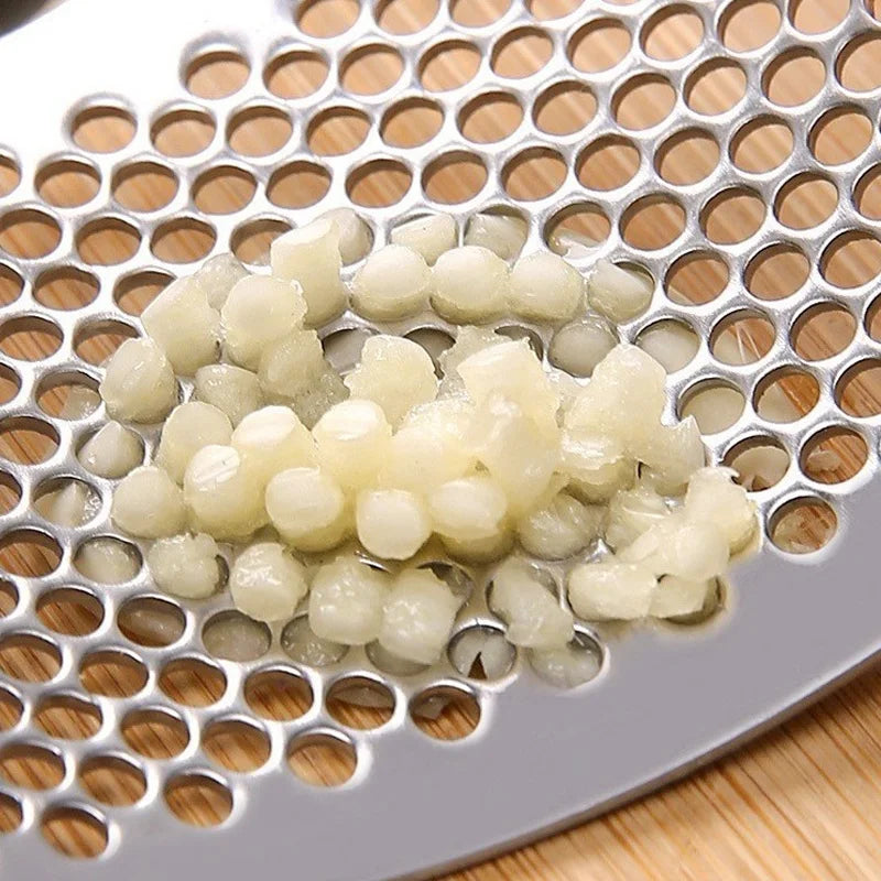 Manual Garlic Press, Stainless Steel Garlic Crusher & Puree Maker with Ergonomic Handle, Easy-Clean Design for Apartments