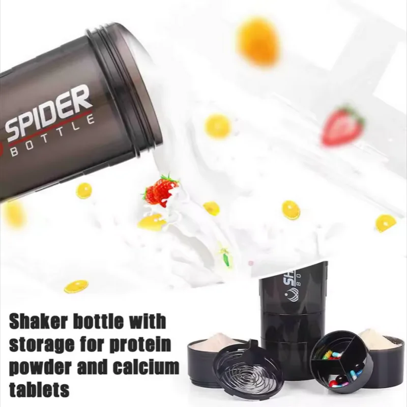 Shaker Cups Portable Protein Powder Shaker Water Bottles Outdoor Sports Milkshake Kettle Gym Fitness Mixing Shake Bottle