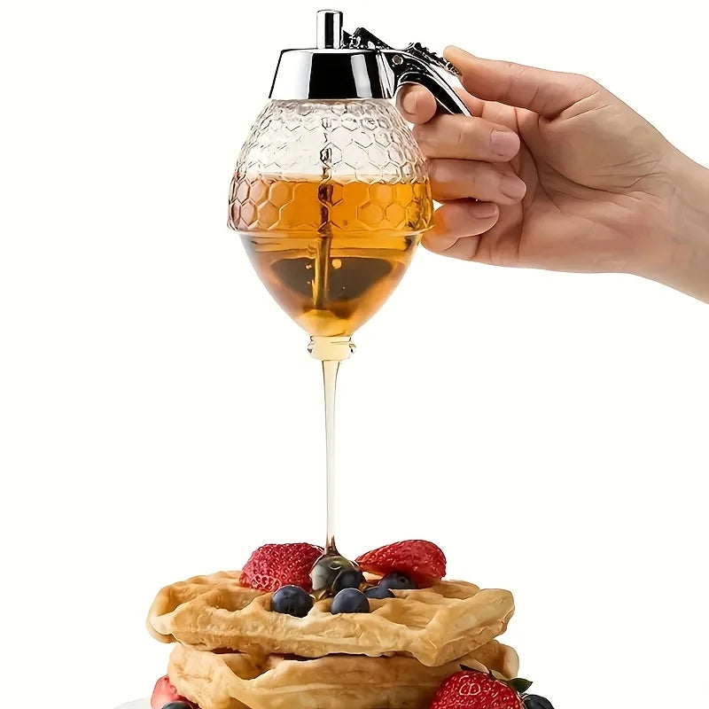 Honey Dispenser with Stand, Versatile Kitchen Tool for Syrups Sauces Olive Oil Chocolate Condensed Milk