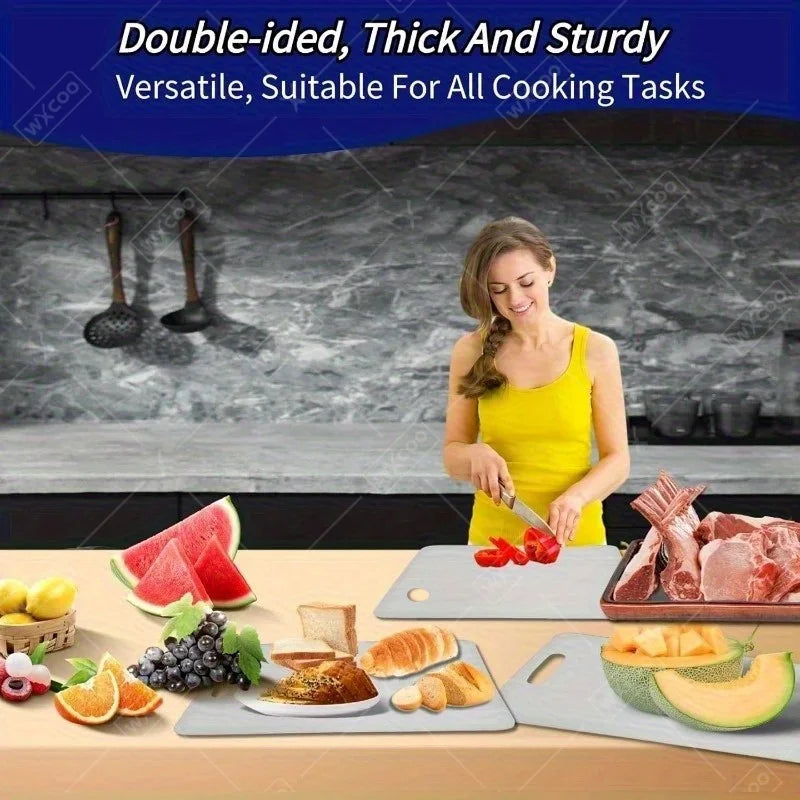 1-5PCS Stainless Steel Chopping Dual-Sided Titanium Cutting Board Portable Metal Kitchen Tool for Meat Fruit Vegetable
