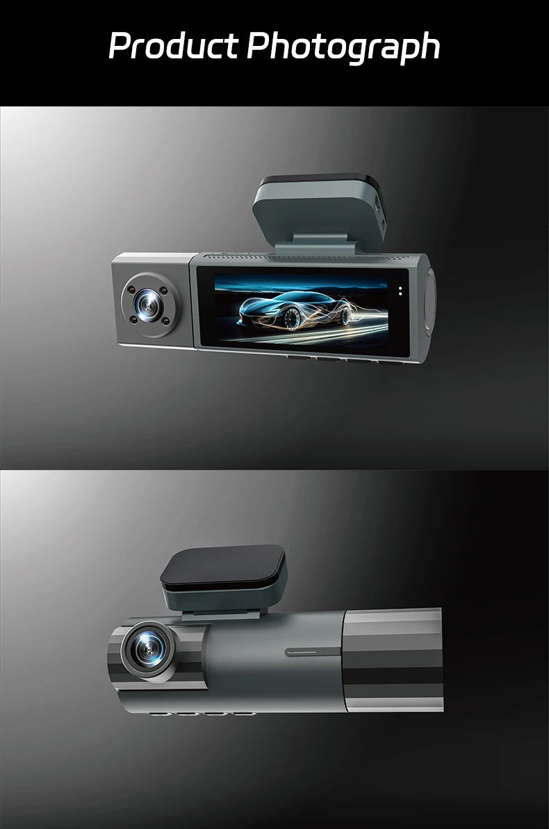 WiFi Car Dvr HD 1080P 3way Dash Cam Front Inside Rear Wide Angle Night Vision G-sensor Loop Recording Camera Vehicle Accessories