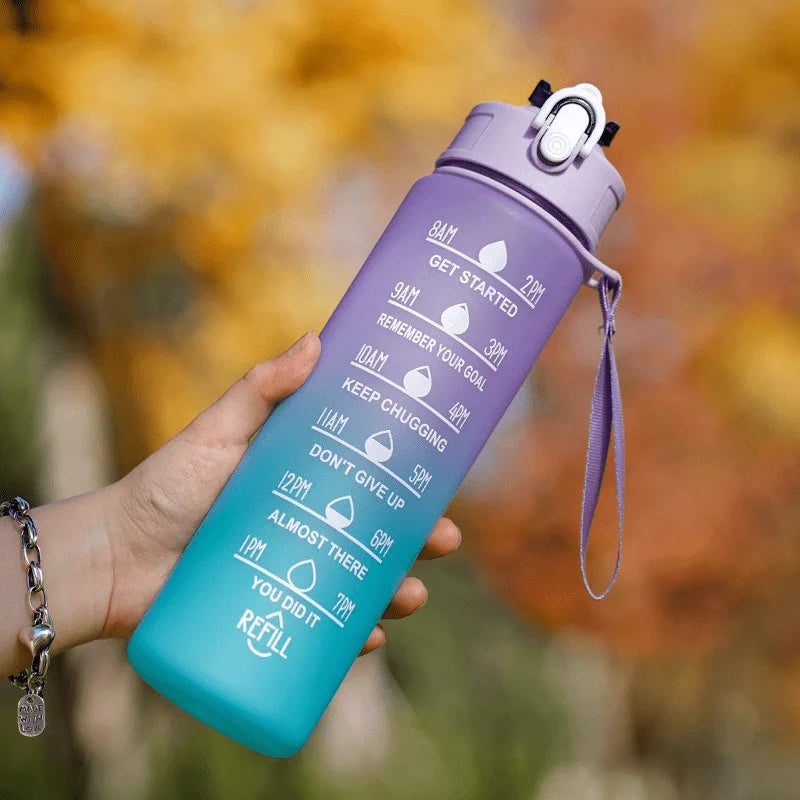 2 Liter Large Capacity Sports Water Bottle Leak Proof Colorful Plastic Cup Drinking Outdoor Travel Portable Gym Fitness Jugs