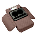 Car Armrest Cushion Extender with Cup Holder and Tissue Box Multifunctional Storage for Most Vehicles Black Grey Brown Red