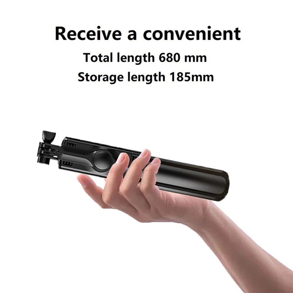 3In1 Bluetooth Wireless Selfie Tripod with Fill Light Shutter Remote Control Portable Foldable Monopod for IPhone Smart Phone