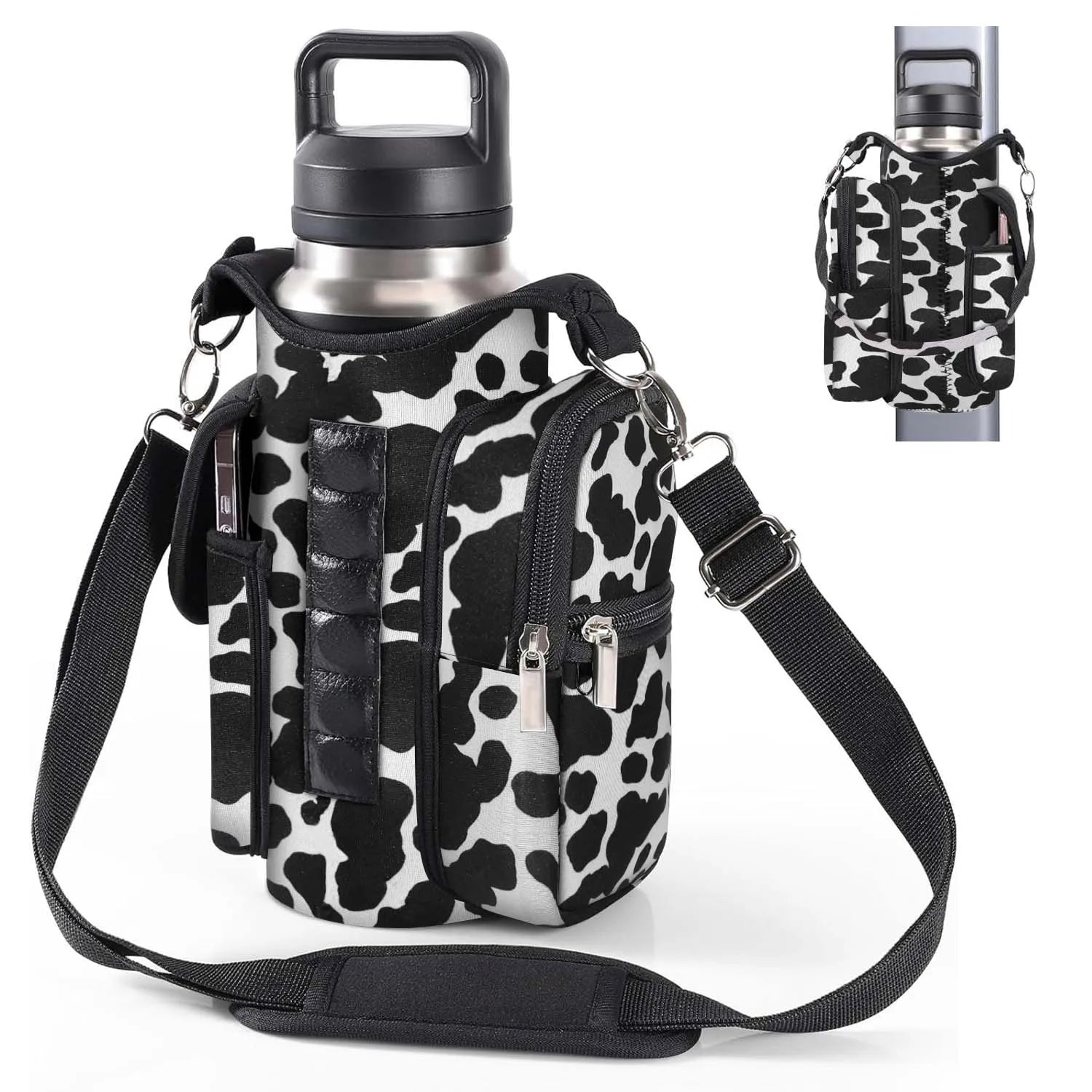Neoprene Multifunctional Magnetic Water Bottle Holder - Adjustable Strap & Phone Pocket, Magnetic Gym Bag, Ideal for Men & Women