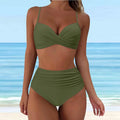 Brazilian Bikini Set For Women 2024 New Green Crop Top Tankinis Set Summer Swimwear Brazilian Bikini Swimming Suit Traje De BañO