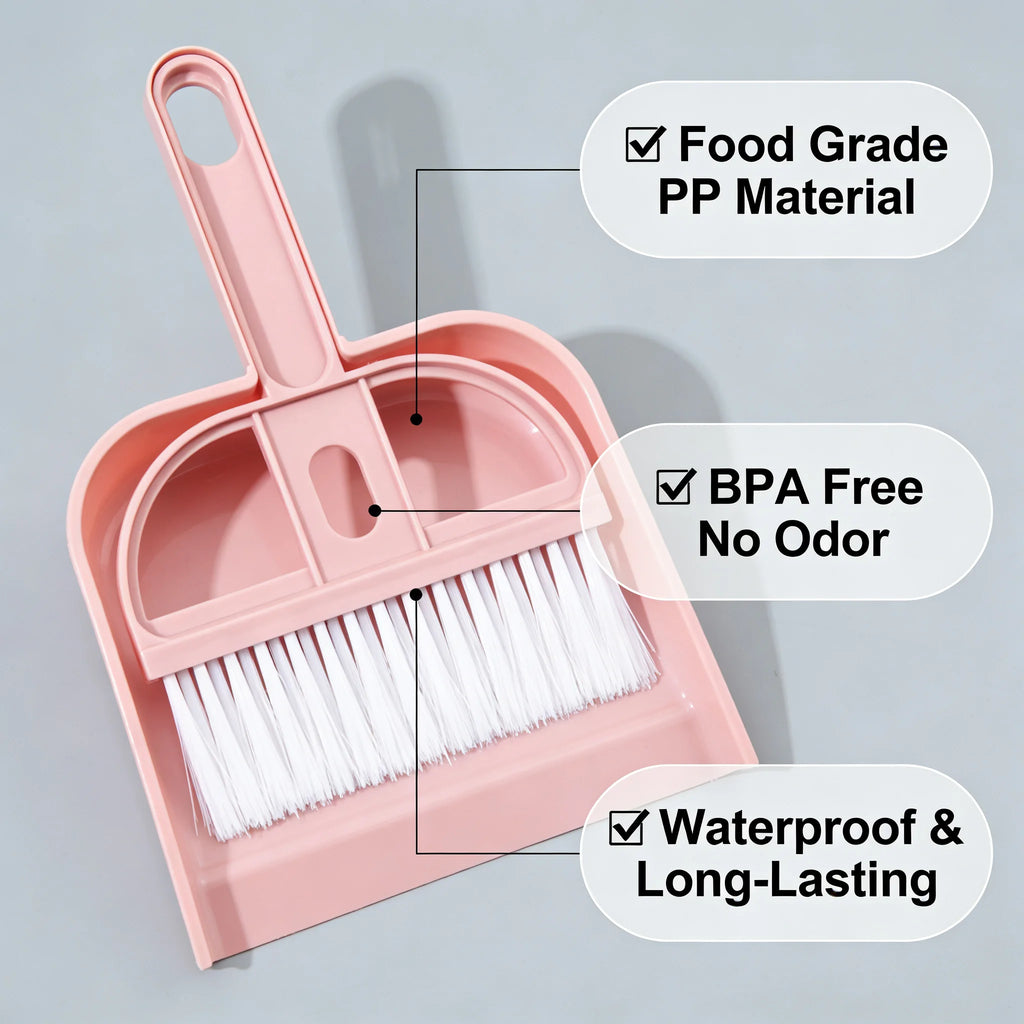 Mini Desk Broom And Dustpan Set Small Handheld Brush Dustpan For Desktop Keyboard Tabletop Cleaning