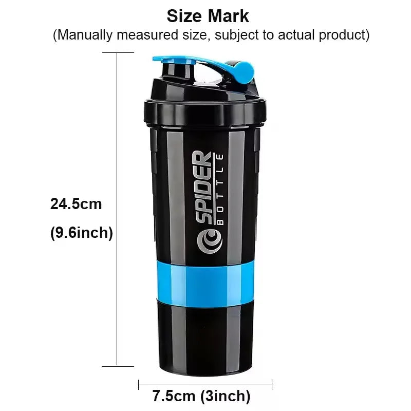 Shaker Cups Portable Protein Powder Shaker Water Bottles Outdoor Sports Milkshake Kettle Gym Fitness Mixing Shake Bottle