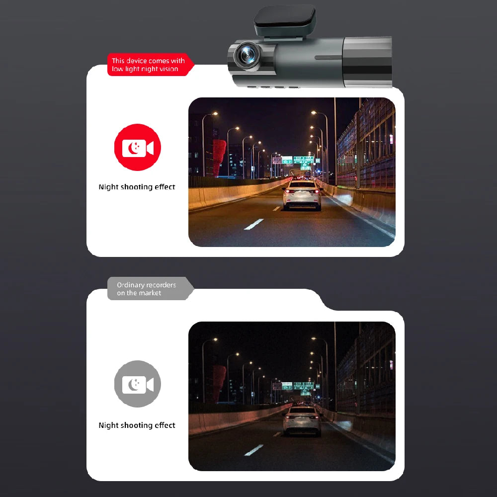 WiFi Car Dvr HD 1080P 3way Dash Cam Front Inside Rear Wide Angle Night Vision G-sensor Loop Recording Camera Vehicle Accessories