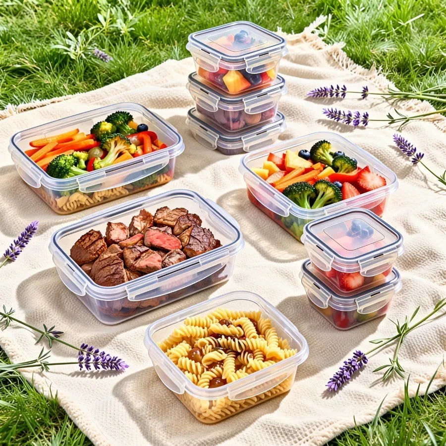 24/40/48pc food storage containers, outdoor picnic and lunch boxes, microwave ovens, ovens