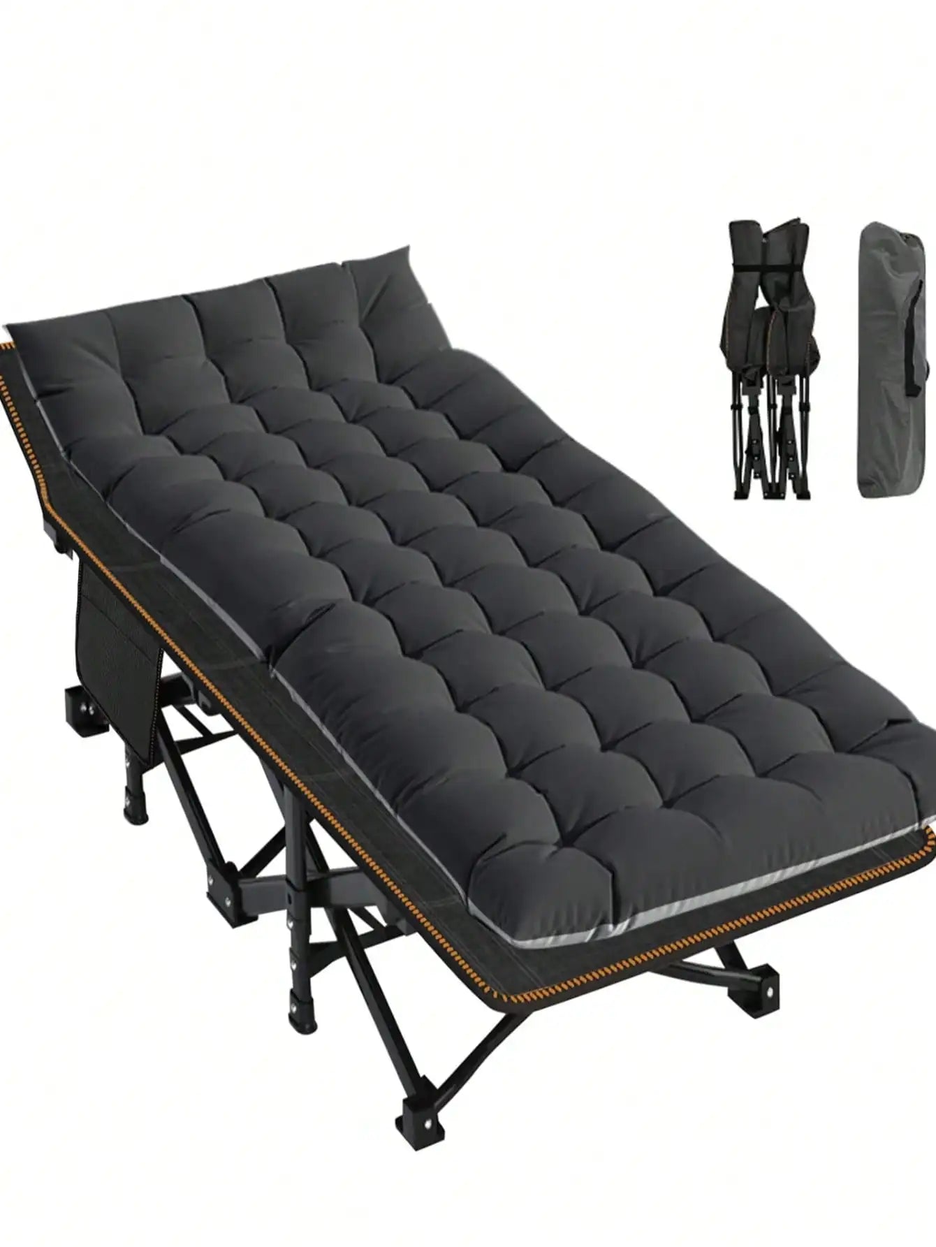 Folding Camping Cot For Adult, Portable Sleeping Cot With Mattress, For Camp With Carry Bag For Home, Office, Travel, Vacation.