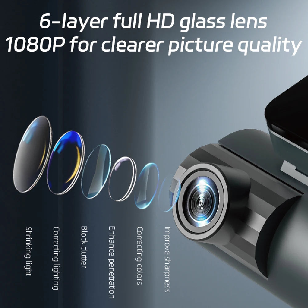 WiFi Car Dvr HD 1080P 3way Dash Cam Front Inside Rear Wide Angle Night Vision G-sensor Loop Recording Camera Vehicle Accessories