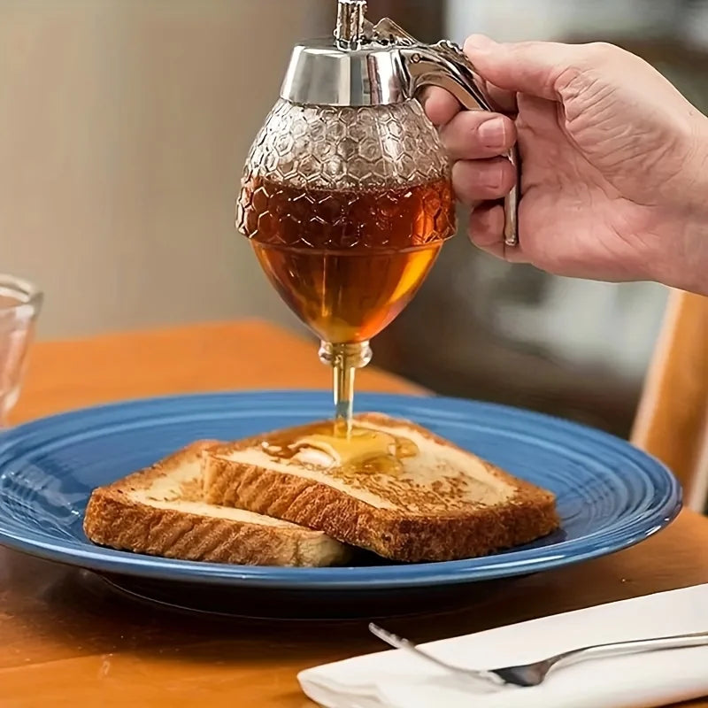 Honey Dispenser with Stand, Versatile Kitchen Tool for Syrups Sauces Olive Oil Chocolate Condensed Milk