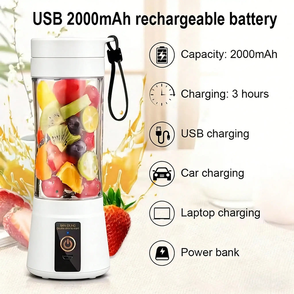 2 colors gorgeous Portable USB charging mini blender and juicer - 3 modes, digital display, 12 blades, 15 OZ, easy to clean, sui