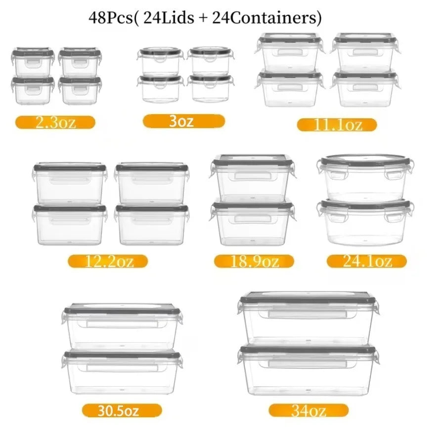 24/40/48pc food storage containers, outdoor picnic and lunch boxes, microwave ovens, ovens