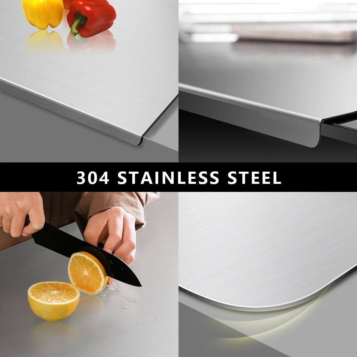 304 Stainless Steel Cutting Board Butcher Block Household Rolling Board Kitchen Supplies Food Preparation Meal Prep Tools