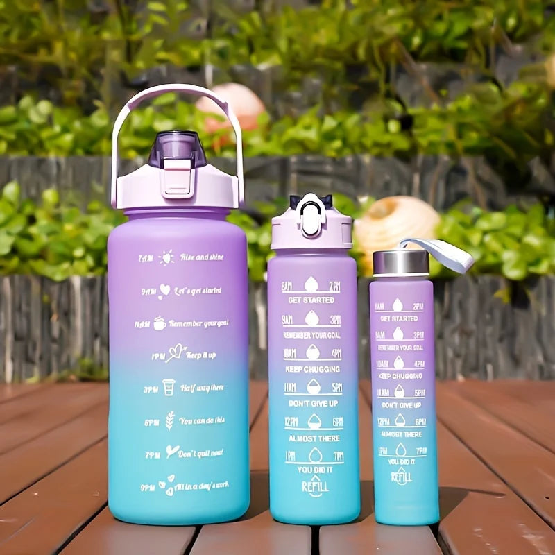 2 Liter Large Capacity Sports Water Bottle Leak Proof Colorful Plastic Cup Drinking Outdoor Travel Portable Gym Fitness Jugs