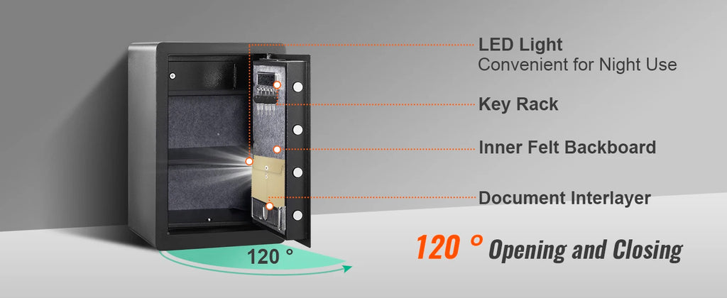 SucceBuy Electric Safe 2.2/1.8 Cubic Feet Fingerprint&Digital Security Cabinet Safe W/ Fire-proof Bag for Cash Jewelry Documents