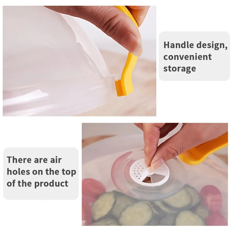 1pc Microwave Food Cover - Splash Proof With Steam Vents & Handle Easy Grip Kitchen Bowl Tray Cover | 24-hour Shipping