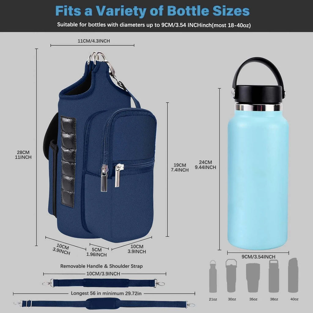 Neoprene Multifunctional Magnetic Water Bottle Holder - Adjustable Strap & Phone Pocket, Magnetic Gym Bag, Ideal for Men & Women