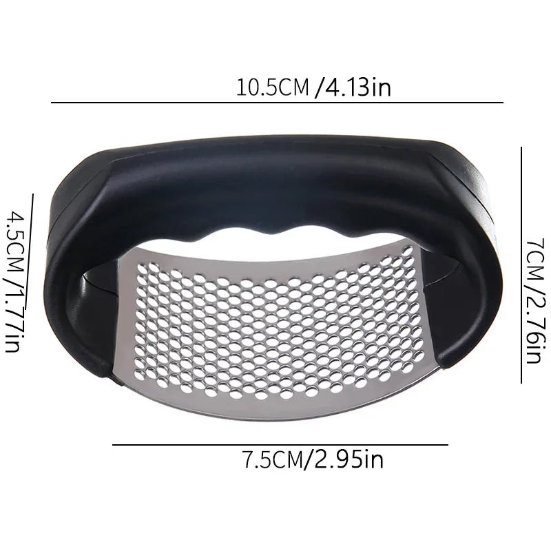 Manual Garlic Press, Stainless Steel Garlic Crusher & Puree Maker with Ergonomic Handle, Easy-Clean Design for Apartments
