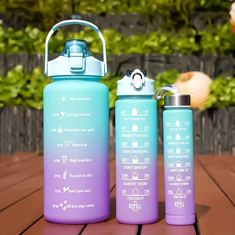 2 Liter Large Capacity Sports Water Bottle Leak Proof Colorful Plastic Cup Drinking Outdoor Travel Portable Gym Fitness Jugs
