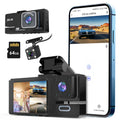 1Pc WiFi FHD 1080P Car Dash Cam 3 Channels Front Rear Inside Dash Camera With Loop Recording Reversing Image Night Vision