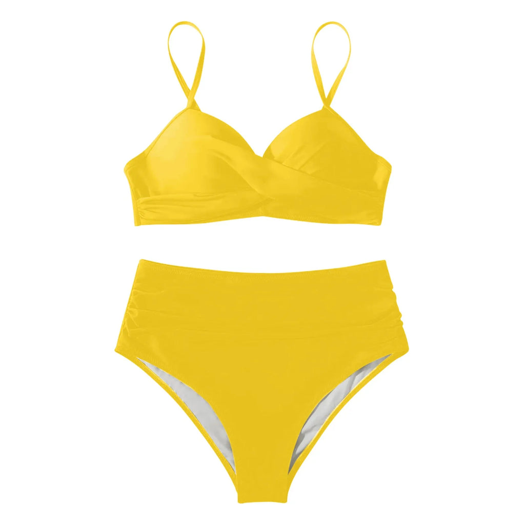 Brazilian Bikini Set For Women 2024 New Green Crop Top Tankinis Set Summer Swimwear Brazilian Bikini Swimming Suit Traje De BañO