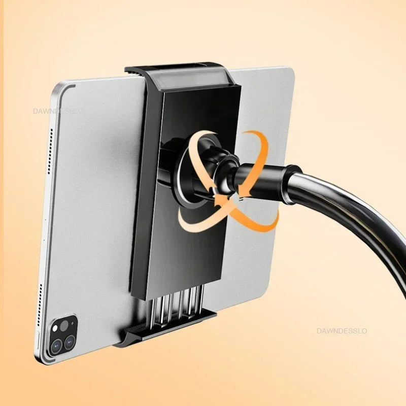 128cm Lazy Phone Holder, 360° Flexible Long Arm Bed Headrest Mount, Clamp Stand for 3.5-6.7" iPhone & Samsung Devices