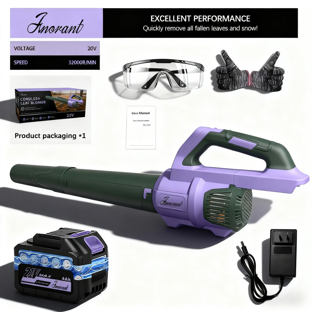 Cordless Leaf Blower Compatible with Dewalt 20V Max Battery, 500CFM/150MPH Electric Leaf Blower Cordless, 6 Speed Modes, Battery