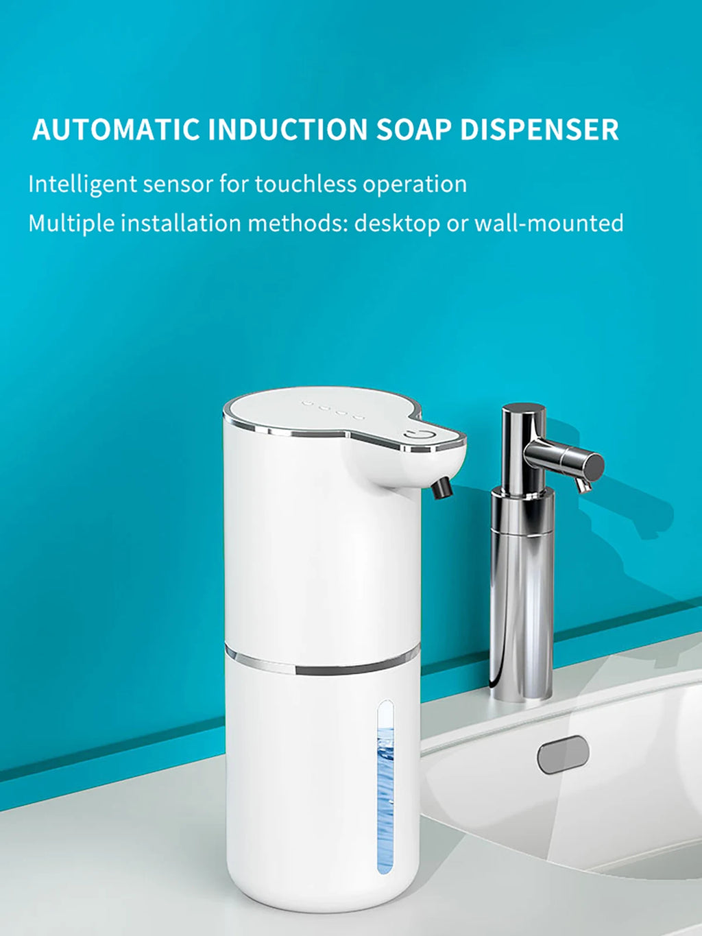 Automatic Soap Dispenser1200mAH IPX5 Waterprrof Smart Dispenser Touchless TypC USB Rechargeable Electric Hand Soap Dispenser