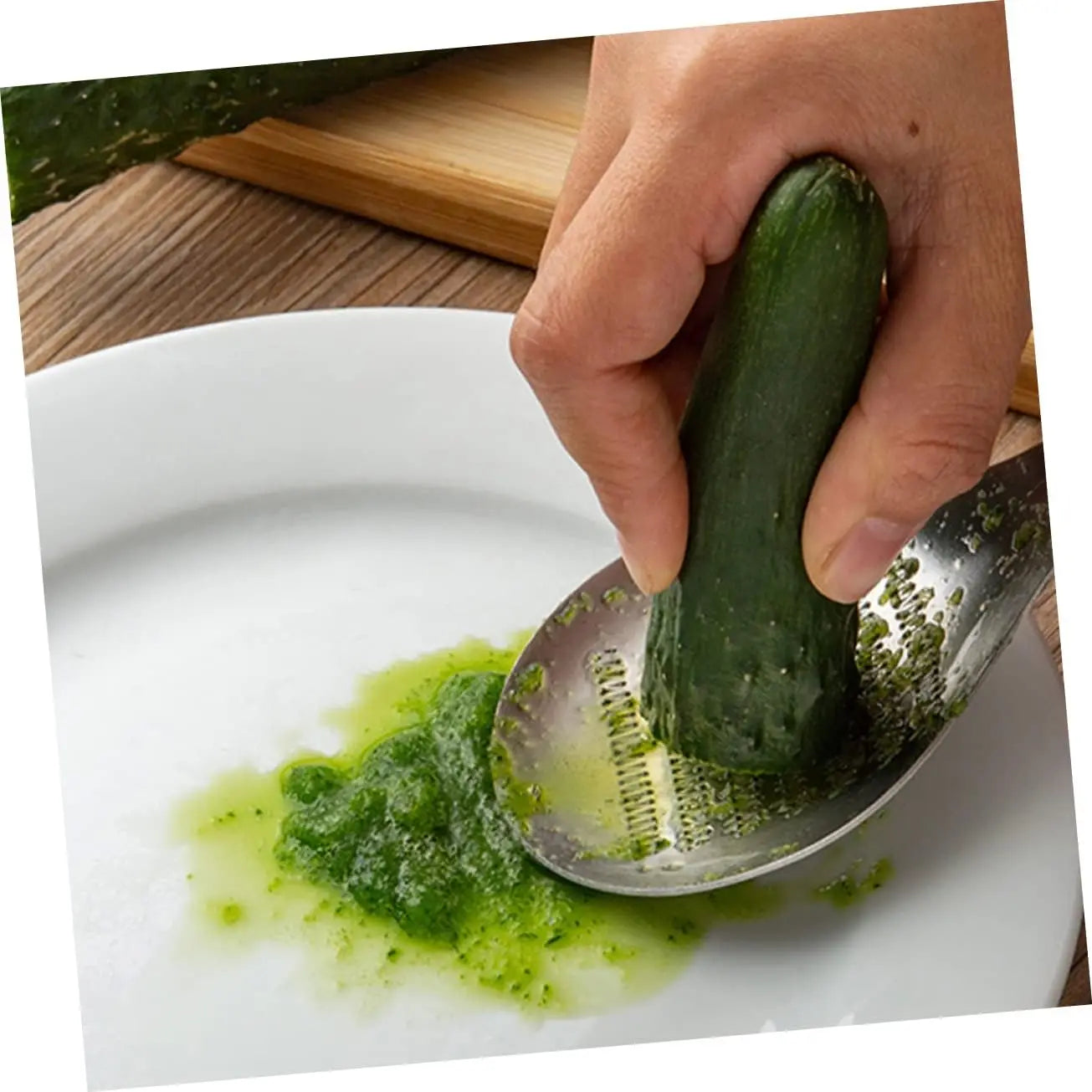 Easy Clean Stainless Steel Grater Spoon, Kitchen Magic Tool, for Mincing Garlic Ginger, No More Mess