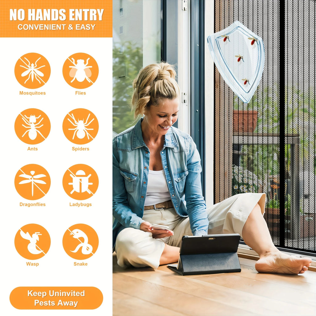 Heavy Duty Magnetic Screen Door - Self-Sealing, Hands-Free Mesh Bug Proof, Pet and Child Friendly， Mount Available