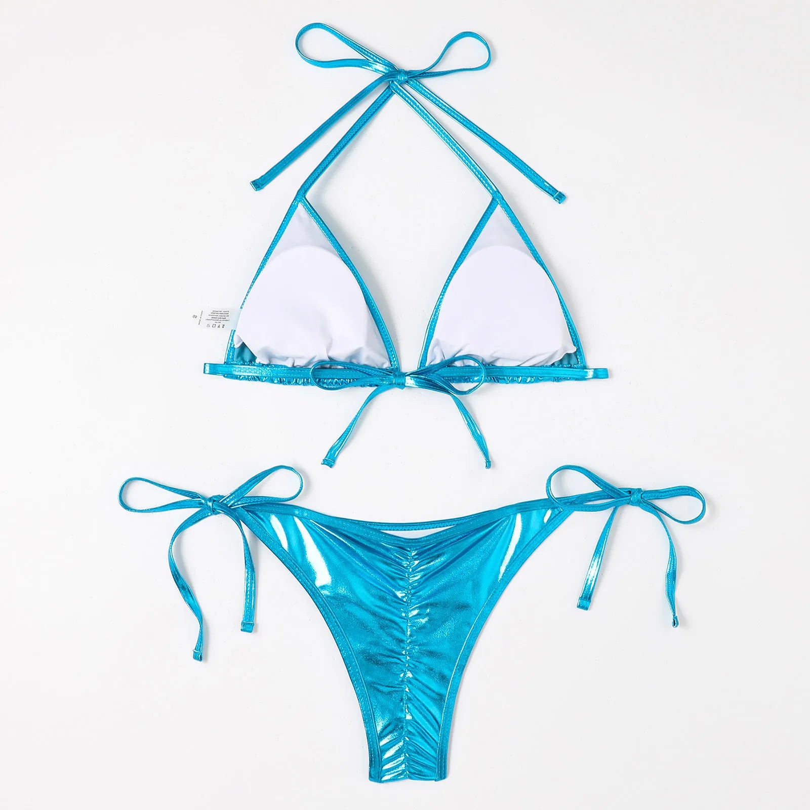 Bathing Suit For Women Tummy Control Women Bikini Sets Shiny String Padded Triangle 2 Pieces Swimsuit Bikini Women Swimwear 2025