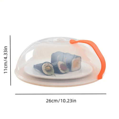 1pc Microwave Food Cover - Splash Proof With Steam Vents & Handle Easy Grip Kitchen Bowl Tray Cover | 24-hour Shipping
