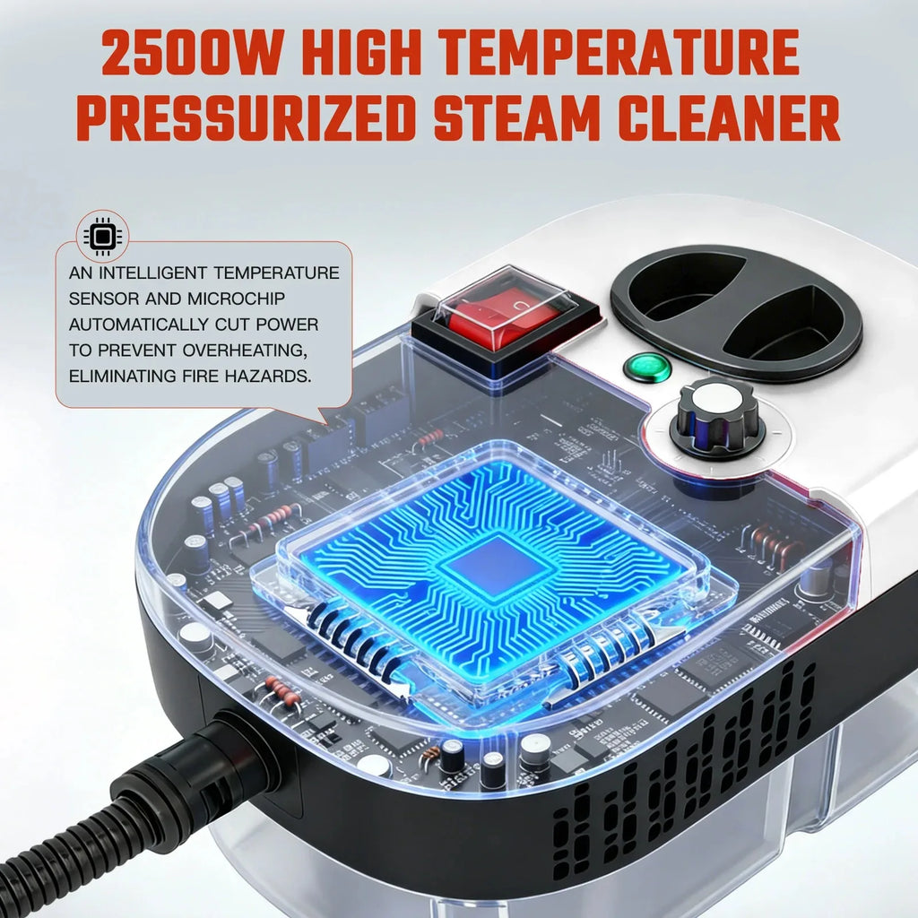 2500W High Temperature Steam Cleaner 110V Portable Handheld Steam Cleaning Machine With Multiple Accessories US Plug