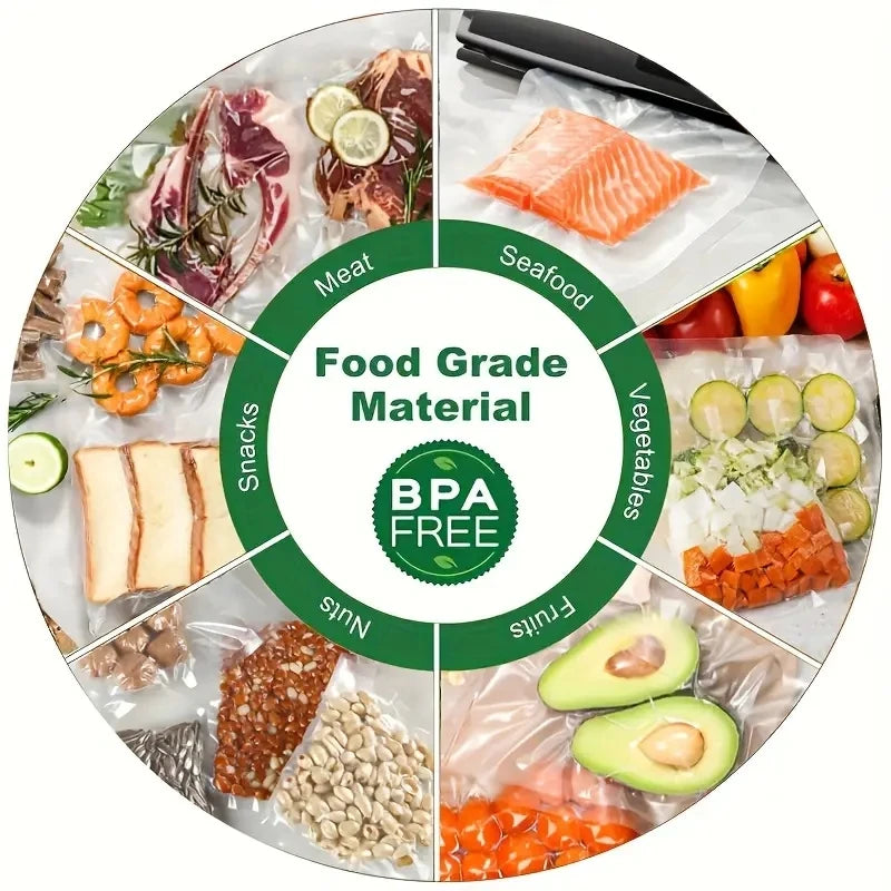 Food Vacuum Sealer Bags, Food preservation bag，Commercial Grade Pre-Cut Bags, BPA Free, Ideal for Vacuum Storage