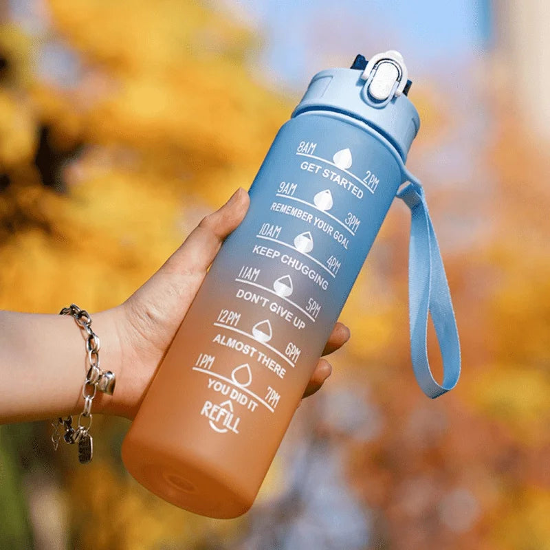 2 Liter Large Capacity Sports Water Bottle Leak Proof Colorful Plastic Cup Drinking Outdoor Travel Portable Gym Fitness Jugs