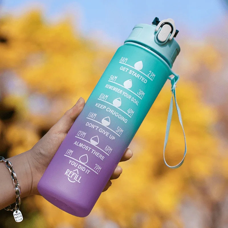 2 Liter Large Capacity Sports Water Bottle Leak Proof Colorful Plastic Cup Drinking Outdoor Travel Portable Gym Fitness Jugs