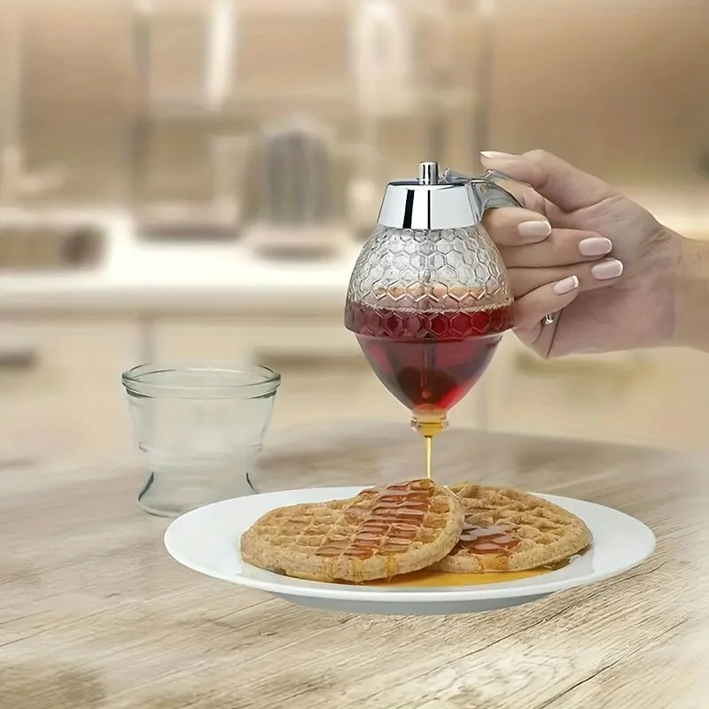 Honey Dispenser with Stand, Versatile Kitchen Tool for Syrups Sauces Olive Oil Chocolate Condensed Milk