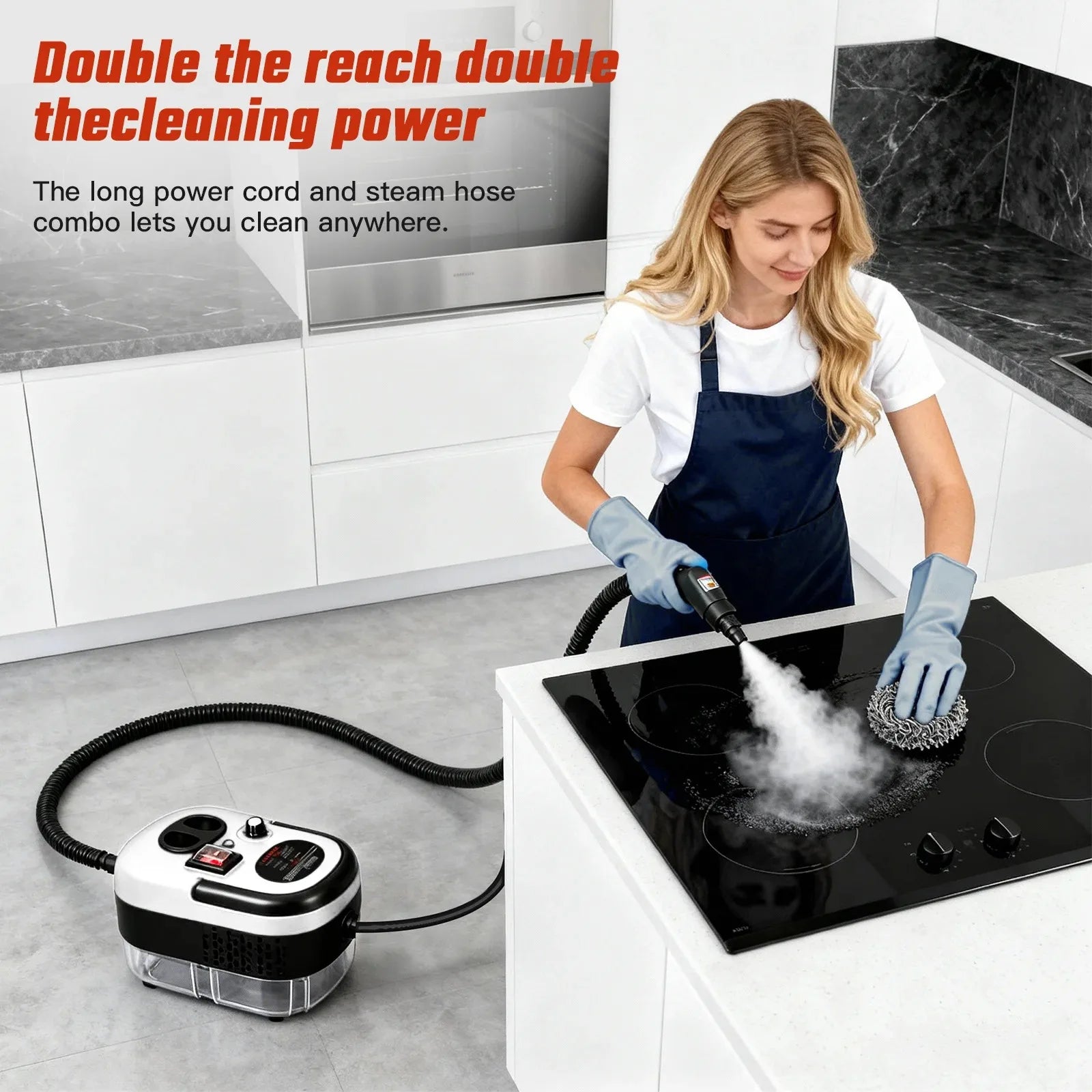 2500W High Temperature Steam Cleaner 110V Portable Handheld Steam Cleaning Machine With Multiple Accessories US Plug