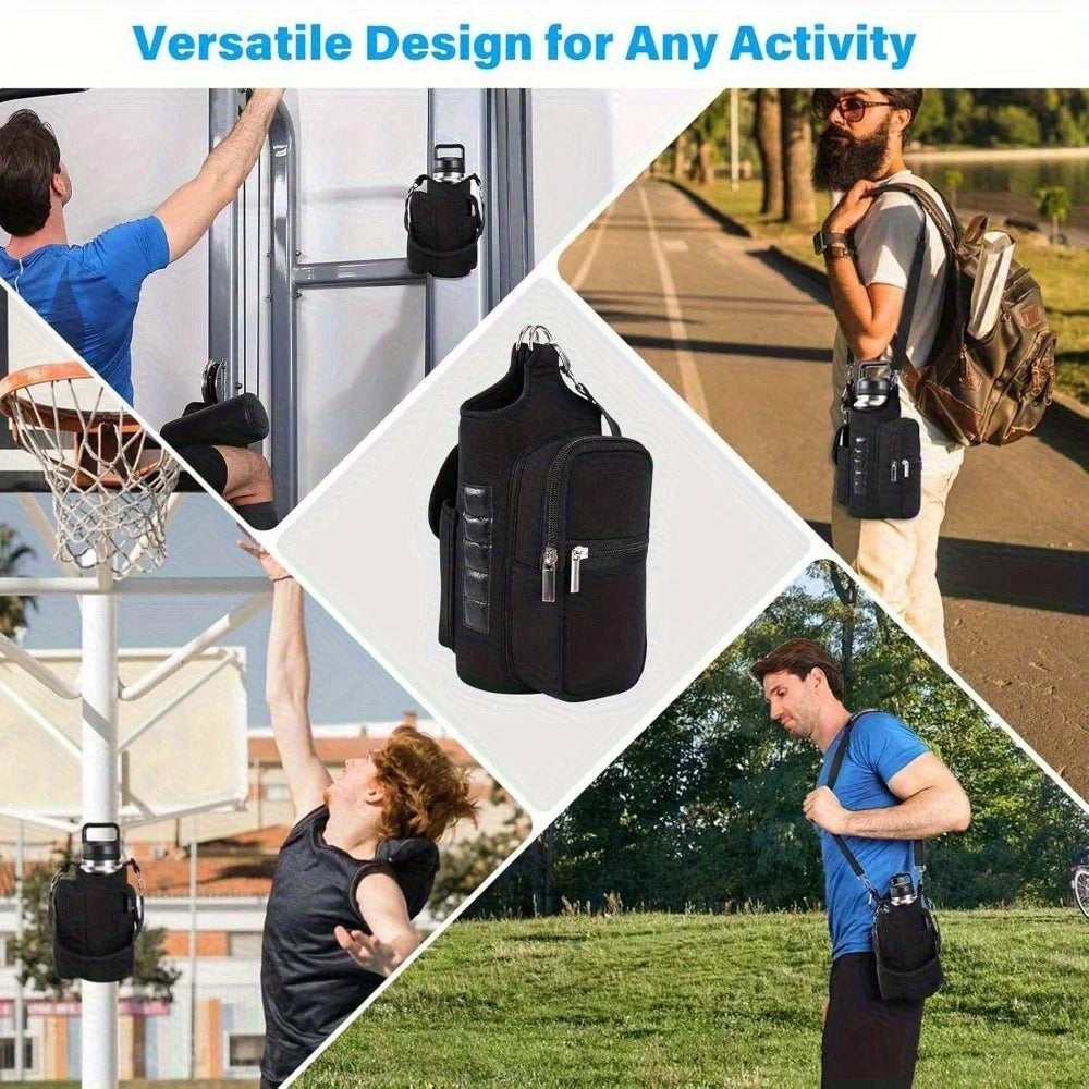 Neoprene Multifunctional Magnetic Water Bottle Holder - Adjustable Strap & Phone Pocket, Magnetic Gym Bag, Ideal for Men & Women
